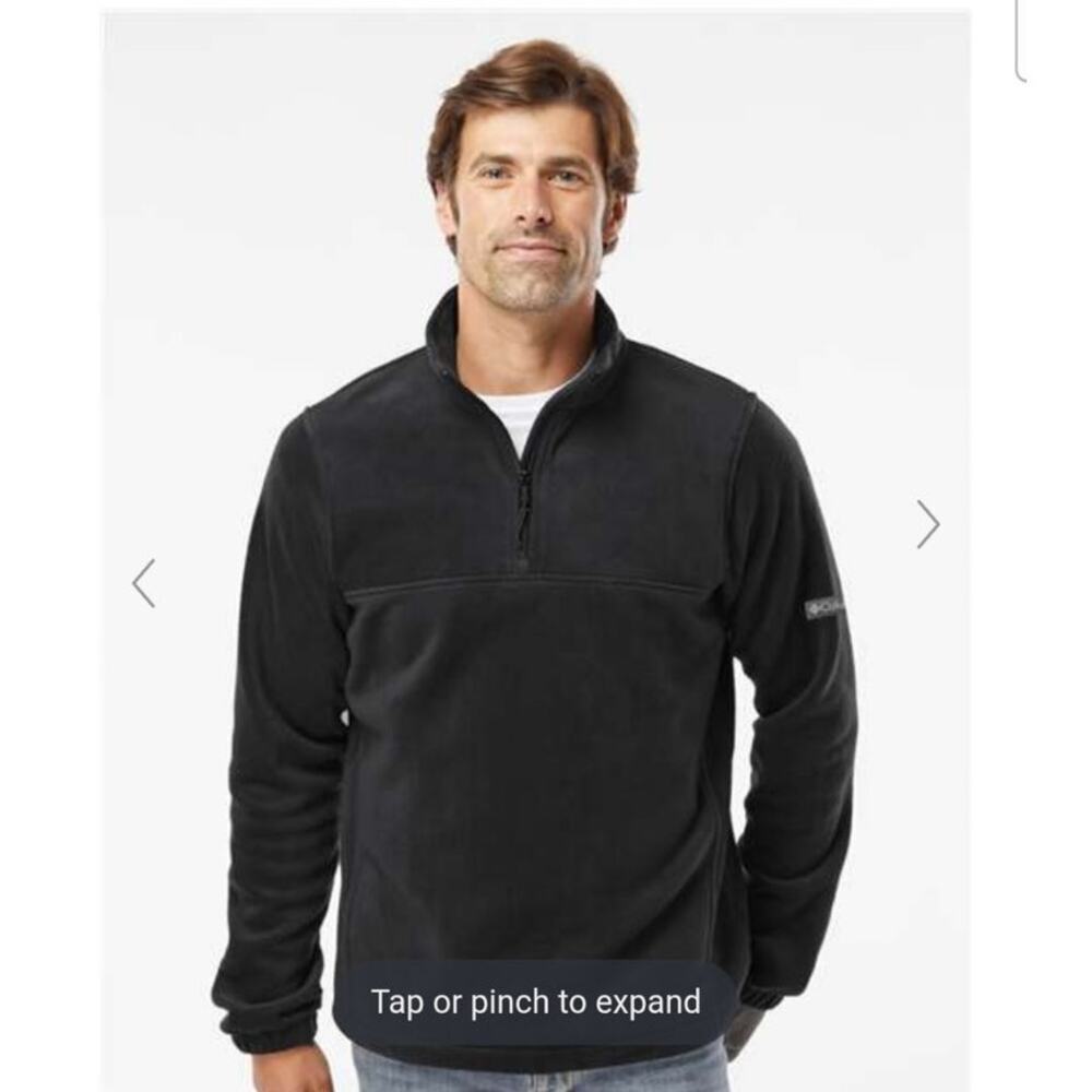 Columbia Men's Steens Mountain Half Zip Fleece Omni Heat Large Black